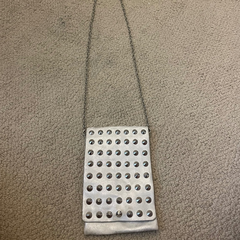 Silver Studded Chain Purse